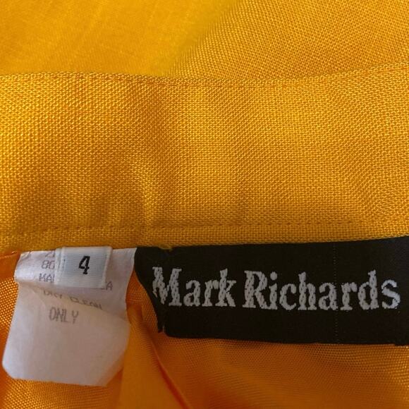 Mark Richards Women's Coral High Waisted Pleated POcket Pencil Mini Skirt Size 4 - Picture 4 of 4